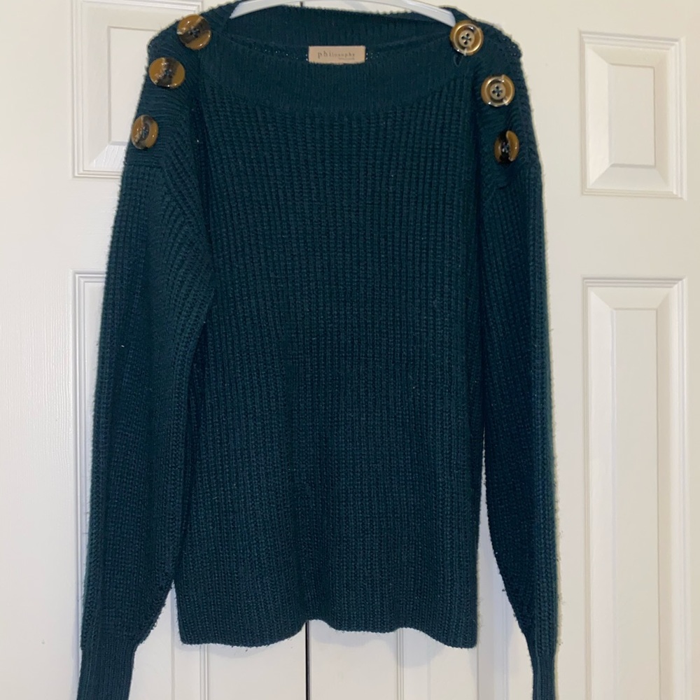 Winter Green Buttoned Sweater